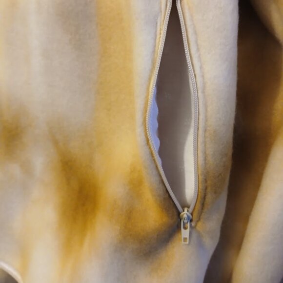 Nwt Fleece Full Zip up Sweatshirt women M Tan Tie Dye Collared w/ Zip Pockets - Picture 6 of 10